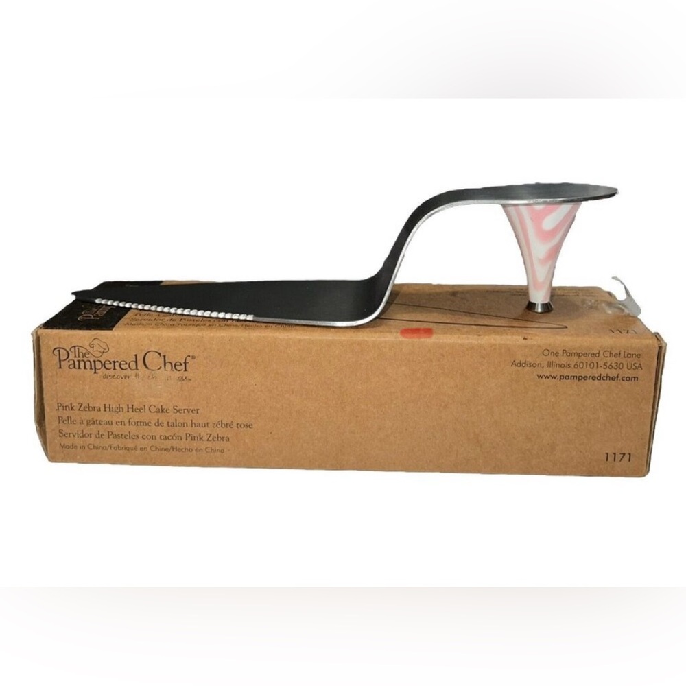 Pampered Chef Pink Zebra High Heel Pie Cake Server